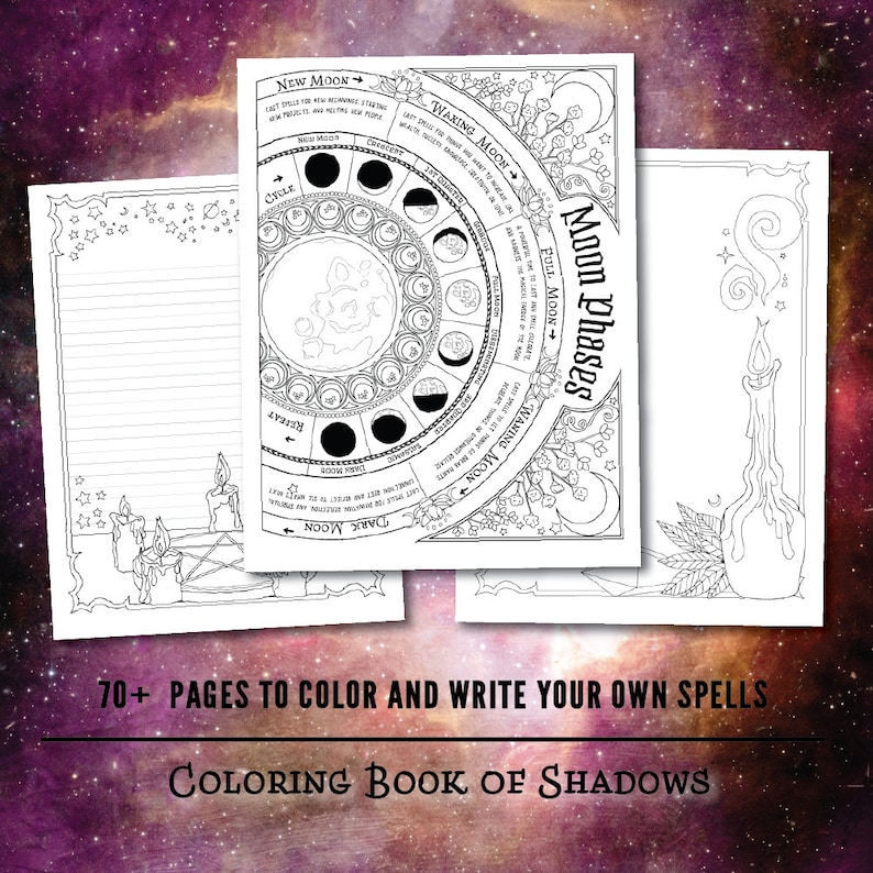 Coloring Book of Shadows: Book of Spells PDF | Etsy