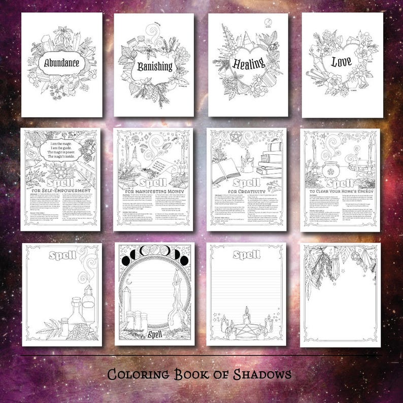 Download Visual Arts Book Of Spells Pdf Coloring Book Of Shadows Craft Supplies Tools