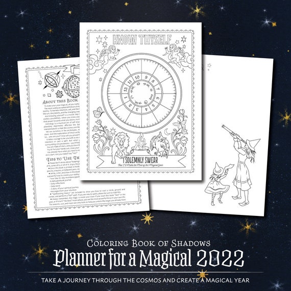 Coloring Book Of Shadows Planner For A Magical 2022 Etsy