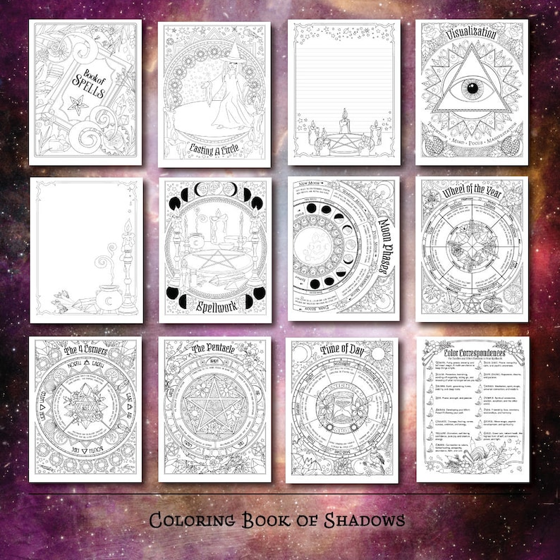 Download Visual Arts Book Of Spells Pdf Coloring Book Of Shadows Craft Supplies Tools