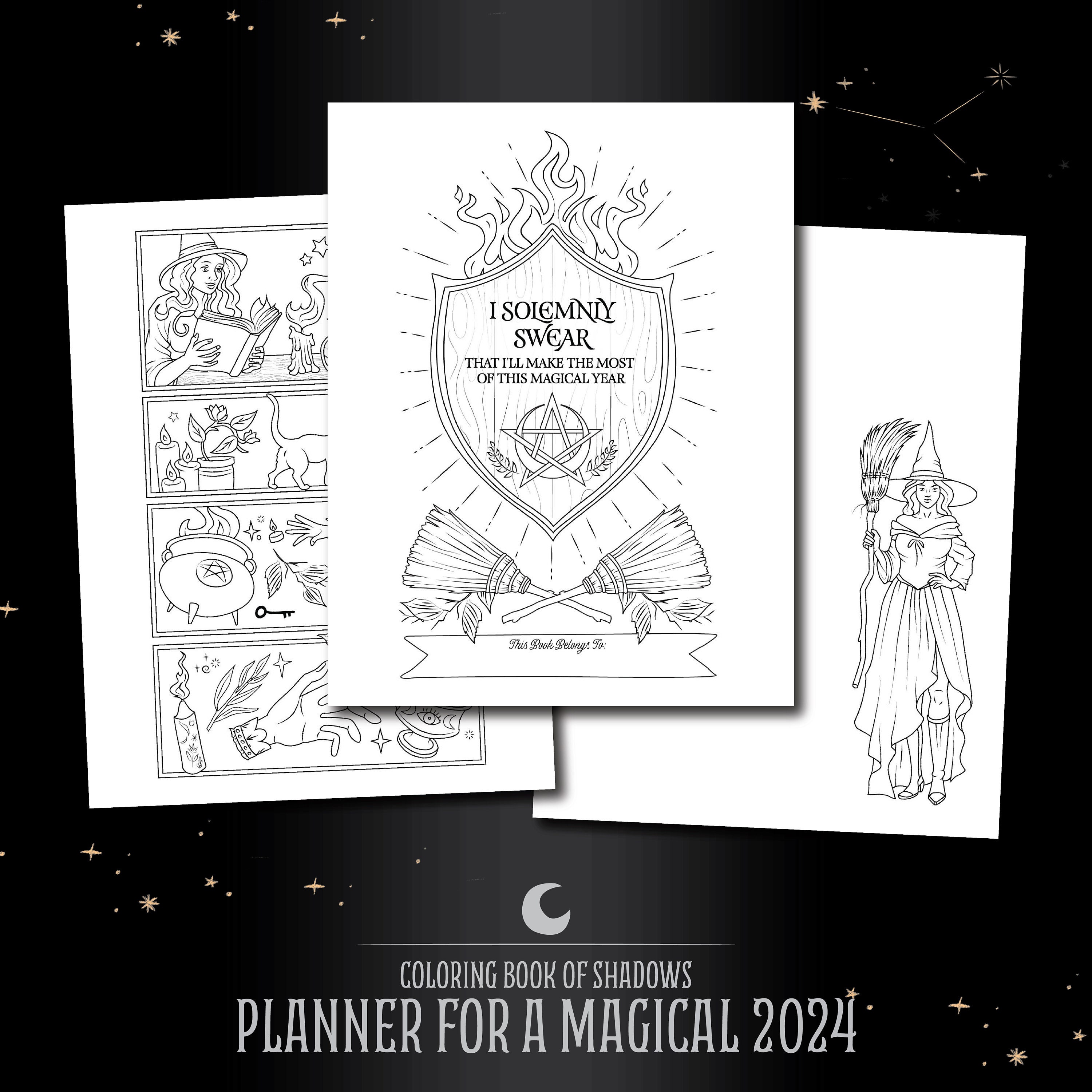 Coloring Book of Shadows: Planner for a Magical 2024 -  Norway