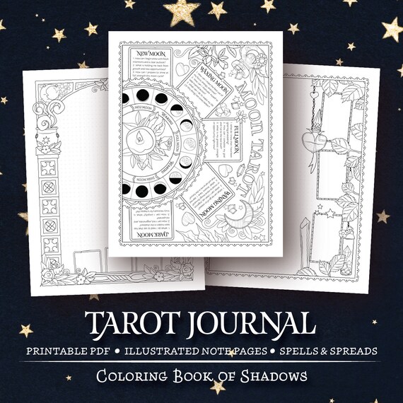 Download Coloring Book Of Shadows Tarot Journal Etsy