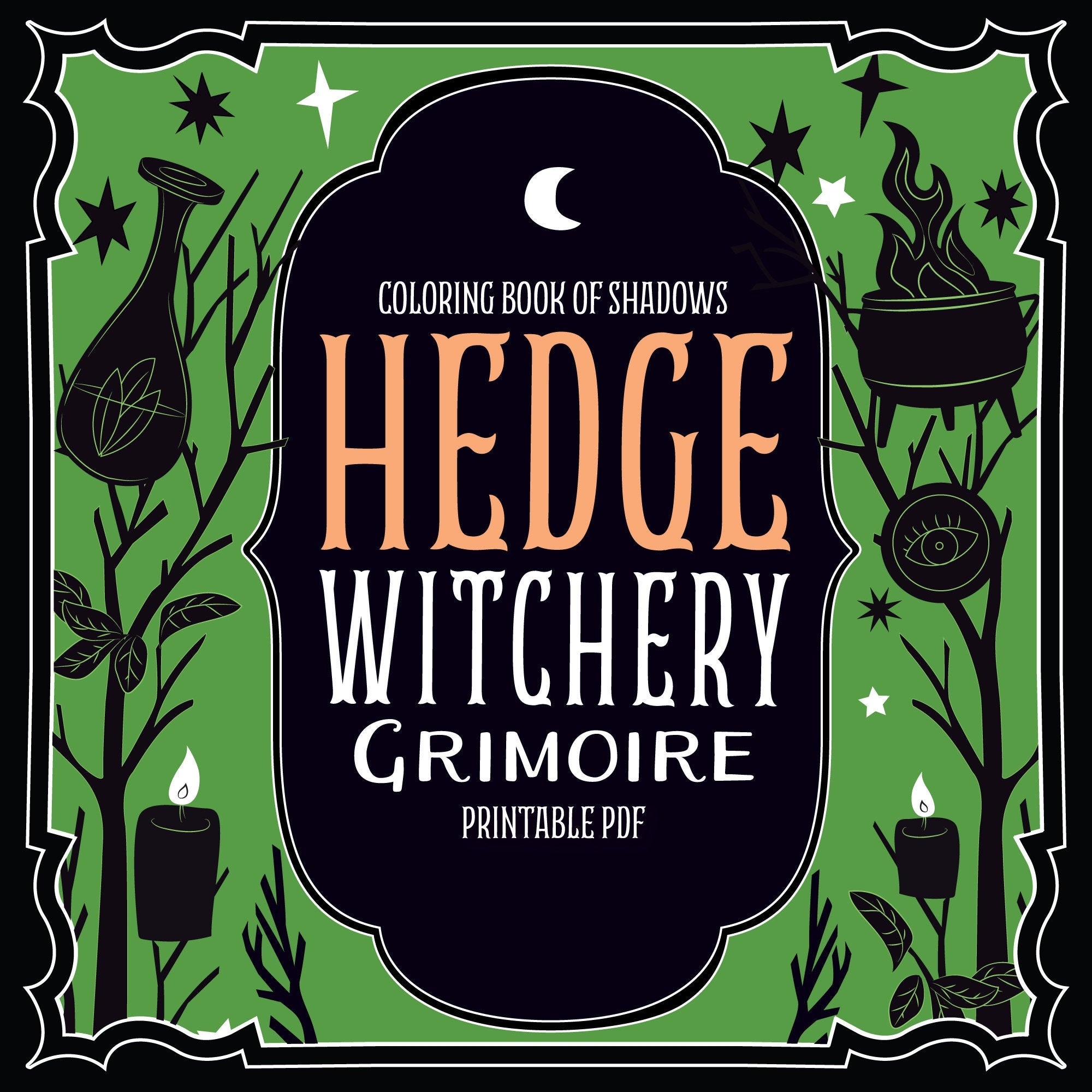 Download Coloring Book Of Shadows Hedge Witchery Grimoire Book Of Etsy
