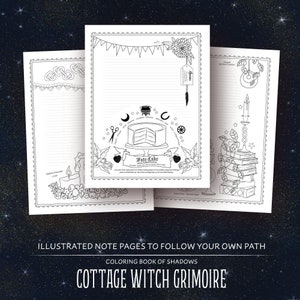 Coloring Book of Shadows: Cottage Witch Grimoire & Book of Spells Printable PDF image 6