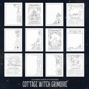 Coloring Book of Shadows: Cottage Witch Grimoire & Book of Spells Printable PDF image 9