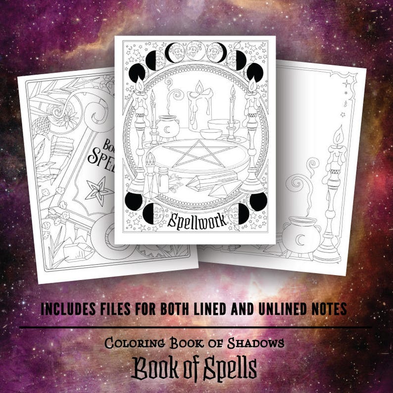 Download Coloring Book of Shadows: Book of Spells PDF | Etsy