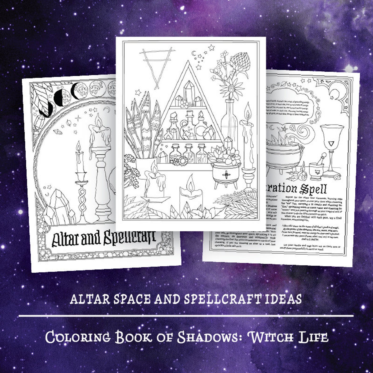 Coloring Book of Shadows: Witch Life - Etsy Canada