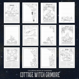 Coloring Book of Shadows: Cottage Witch Grimoire & Book of Spells Printable PDF image 10