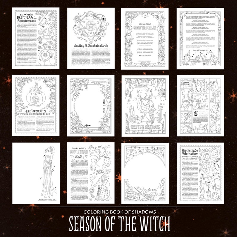 Coloring Book of Shadows: Season of the Witch Spells for - Etsy