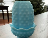 Vintage Fenton Hobnail Pastel Blue Fairy Lamp