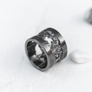 Thunderstorm ring Blackened silver ring Mens ring Wide silver ring Dark silver ring Storm ring Ring with holes Big silver ring Unusual ring image 2