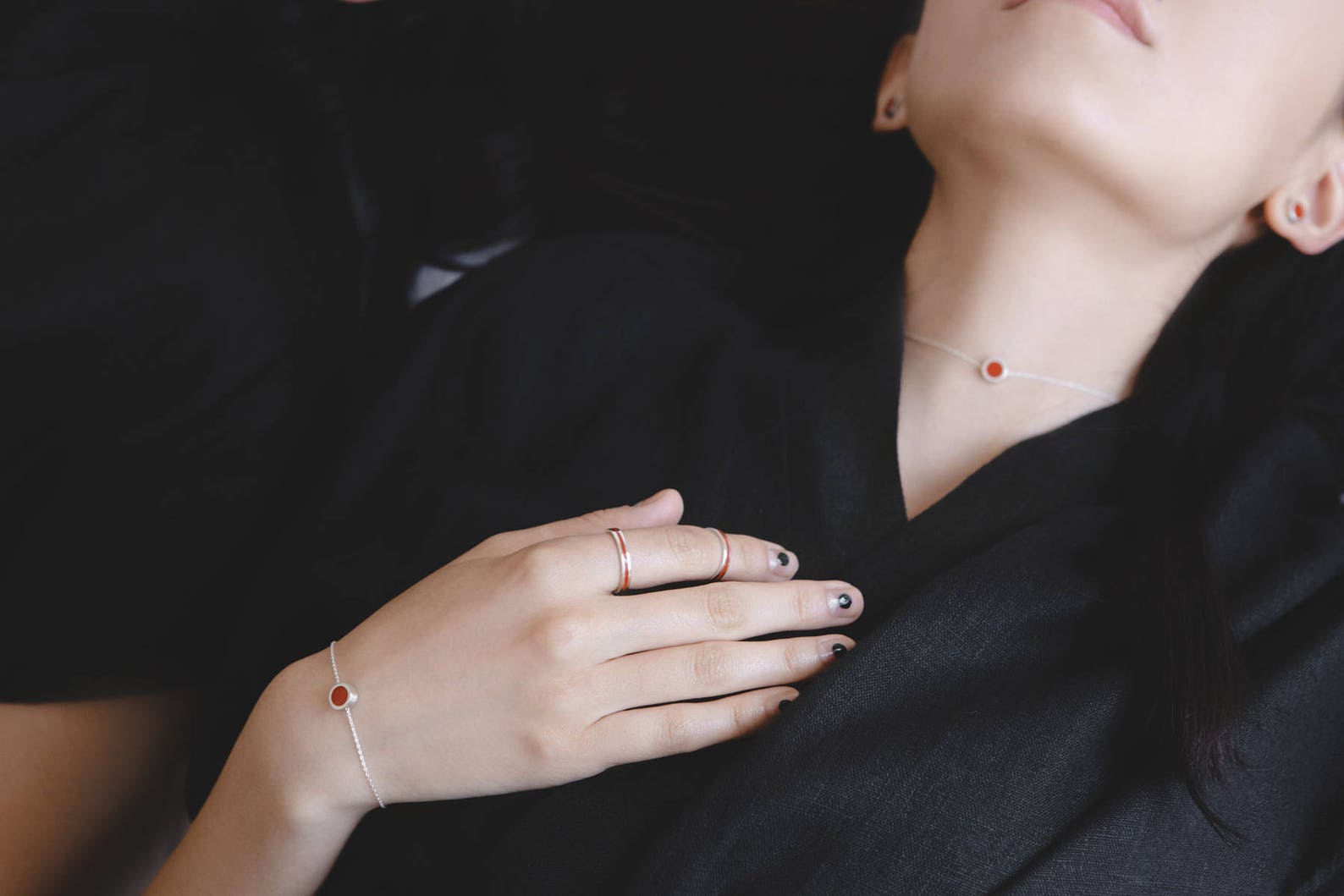 Wedding red line rings Stripe ring with red line Wife red Etsy