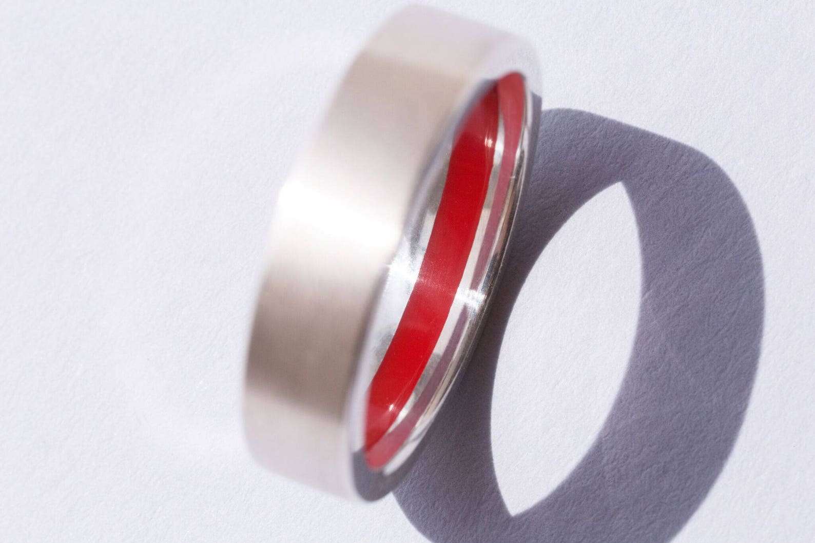 Secret Red String of Fate Engagement rings Line ring Stripe Etsy