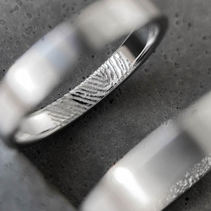 Personalized Fingerprint Wedding Band: Handcrafted 14k Gold Ring