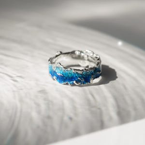 Blue Wave Ring: Sterling Silver Artisan Jewelry - Etsy