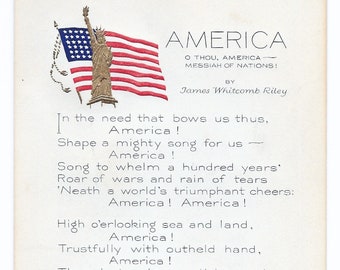 RÉSERVÉ À SUZIE - Carte postale poème America, 1907
