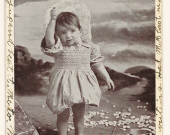 Little Bathing Beauty Photo Postcard, 1907