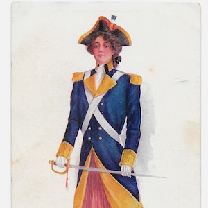 Cartolina di ragazza militare di Charles Twelvetrees, 1908