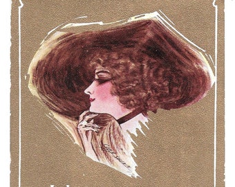 RESERVED FOR ANGELA - Cobb Shinn Big Hat Lady Birthday Postcard, 1915