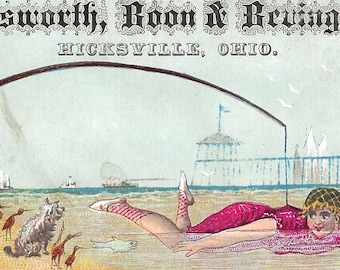 RESERVED FOR TATIANA - Strange Catch Trade Card, c. 1880