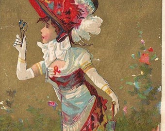 ヴィクトリア朝時代の花柄バースデーカード、1880年頃 - Etsy 日本