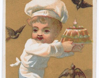 RESERVIERT FÜR SUZIE - Little Baker French Sample Trade Card, c. Um 1880