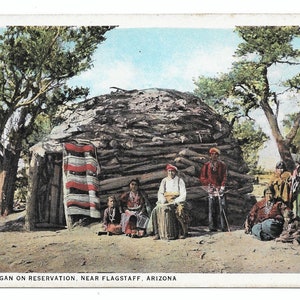 Navajo Hogan Photo Postcard, c. 1910