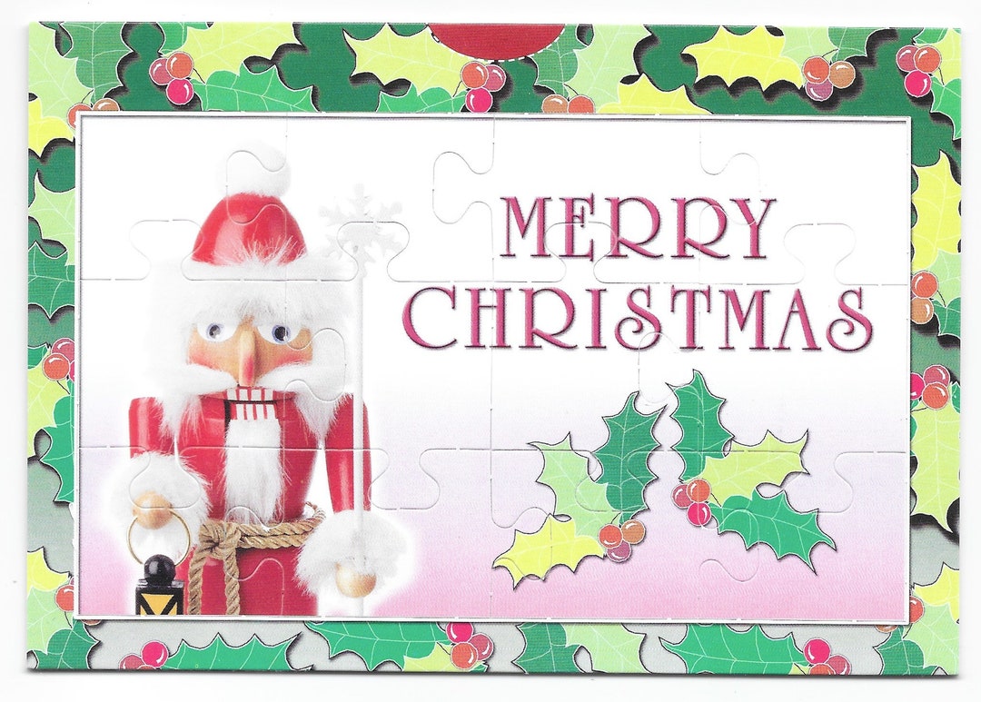 Santa Nutcracker Jigsaw Puzzle Christmas Postcard C. 2000 Etsy UK