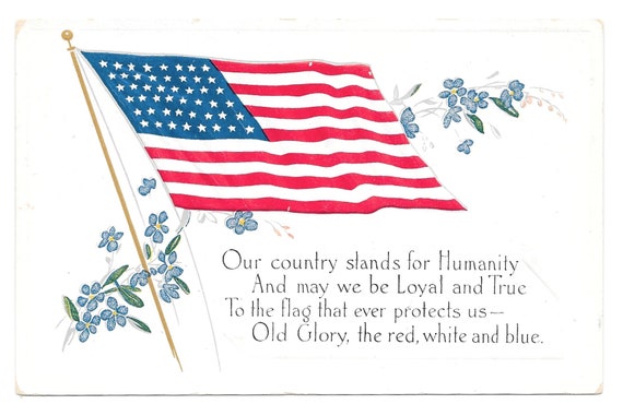 1917 France WW1 postcard celebrating US entry into War 1917 France WW1 postcard celebrating US entry into War