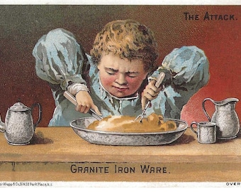 Granitware-Gerichte sind starke Handelskarte, c. Um 1880