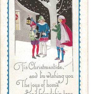Postal de villancicos navideños, c. 1910