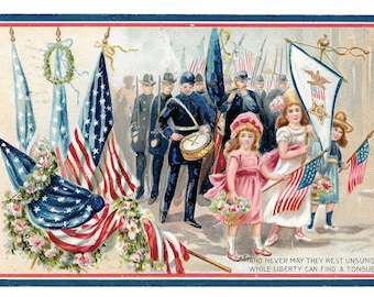 RESERVED FOR ANGELA - Veterans' Parade Memorial Day Postcard, 1909