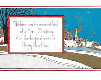 Starry Sky Christmas/New Year Postcard, c. 1920