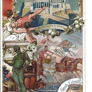 RESERVED FOR MANUELA - Antike Welt Architektur Liebig Trade Card, c. Um 1900