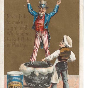Uncle Sam Yeast Trade Card, c. Um 1880