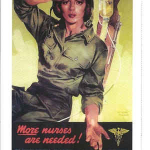 REPRO World War II Army Nurses Poster Postcard, 2001