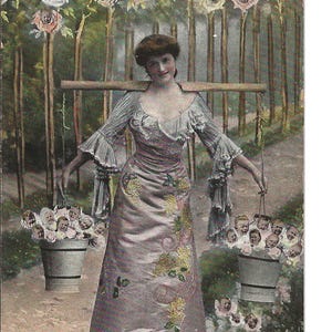 Cartolina fotografica "Bambini ovunque", 1907