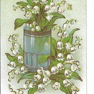 Maiglöckchen Geburtstags-Postkarte, 1910