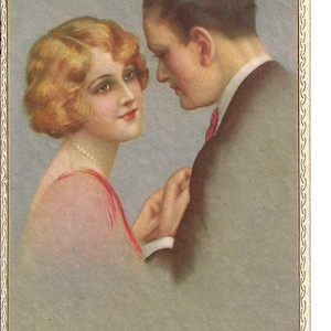 Romantyczna para, włoska pocztówka, 1933 r.