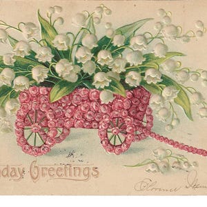 Blumen Geburtstags-Postkarte, 1907