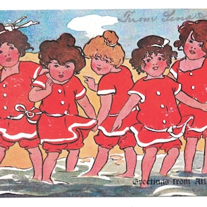 RESERVADO PARA ANGELA - Postal de Pequeñas Bellezas Bañistas, 1906