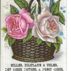 Carta commerciale Rose Basket Dry Goods, c. 1880