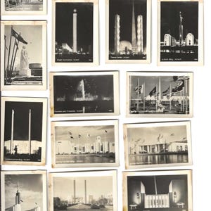 Conjunto de 16 minitarjetas fotográficas de la Feria Mundial de Nueva York, 1939