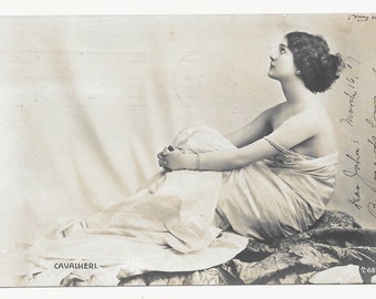 RESERVED FOR MERISSA - Singer and Muse Lina Cavalieri Photo Postcard, 1907