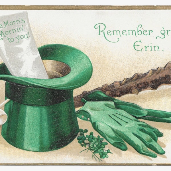 Clapsaddle Top Hat St Patrick's Day Postcard, c. 1910