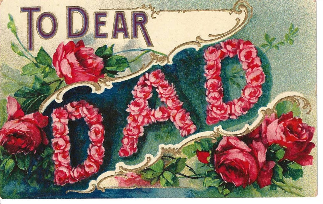 Dad Rose Roses for Dear Dad Father's Day Postcard, 1909 - Etsy