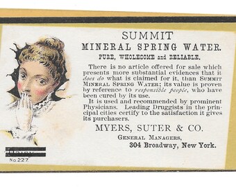 Mineral Water Trade Card, c. 1880