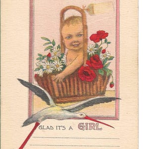 RESERVADO PARA LEE - Cartão postal "É uma menina", c. 1910