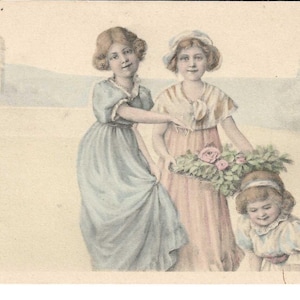 Carte postale autrichienne Pastel Girls, v. 1910