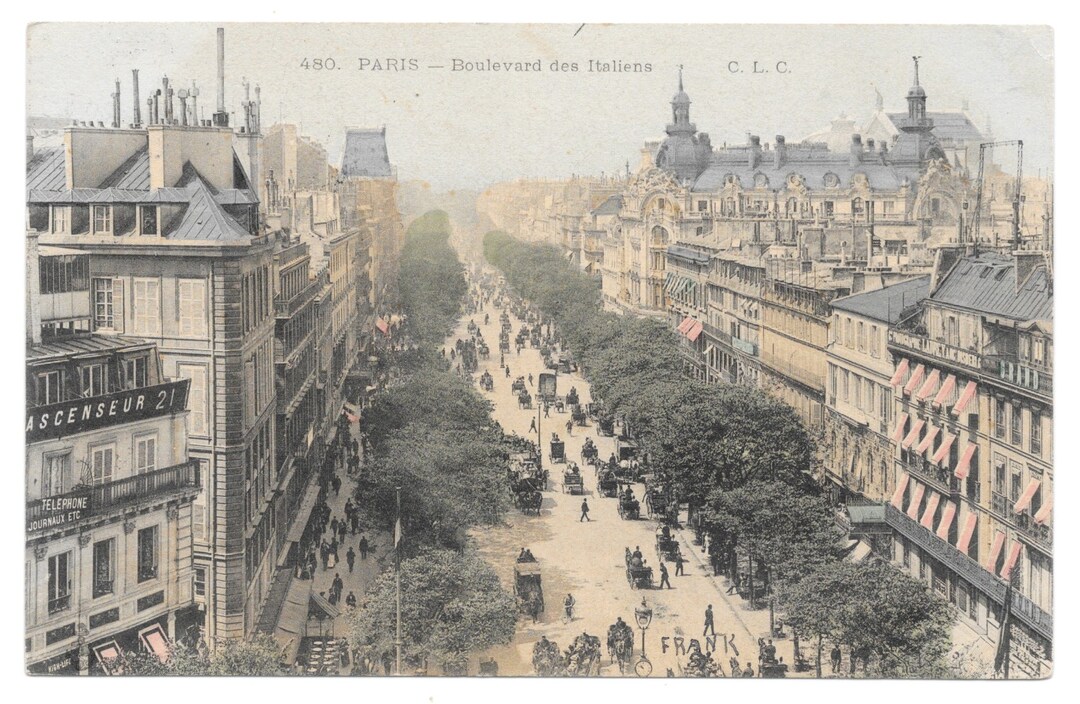 Boulevard Des Italiens Paris Photo Postcard 1906 - Etsy